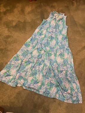 Mini Malone Floral Maxi Dress in Aqua, Blue & Green